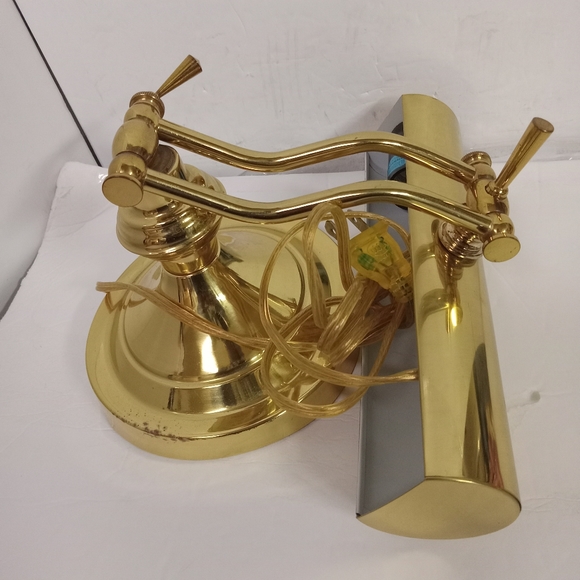 Vintage Brass Desktop Lamp, Piano lamp Adjustable Arm, Electric - Picture 3 of 14